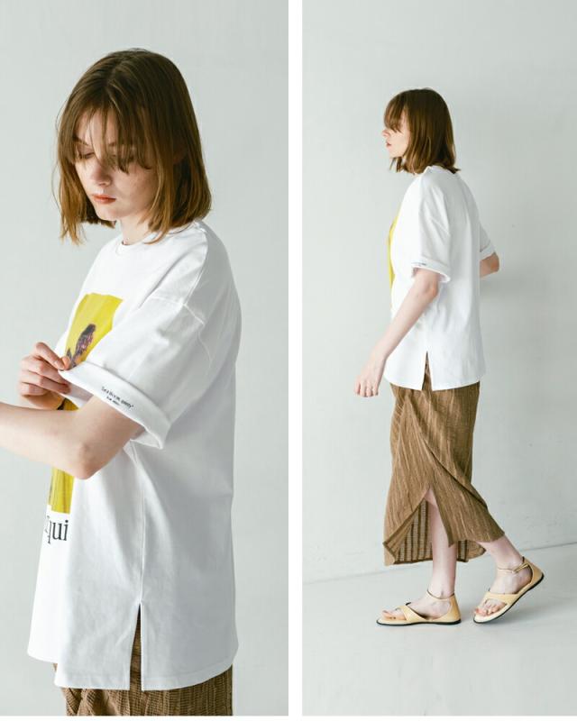 whyto ホワイト コットン 2way フォトプリント Tシャツ “2way print tee” wht26hcs4015 レディース 春夏_6