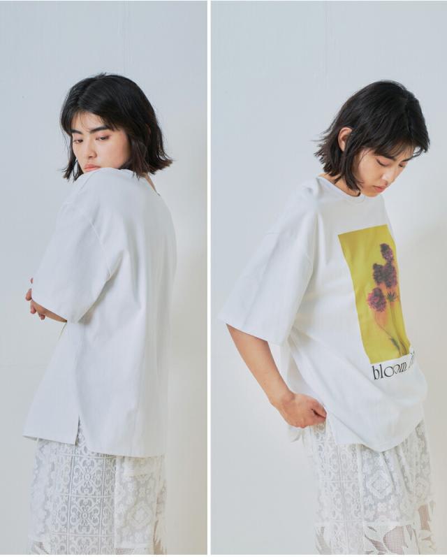 whyto ホワイト コットン 2way フォトプリント Tシャツ “2way print tee” wht26hcs4015 レディース 春夏_8