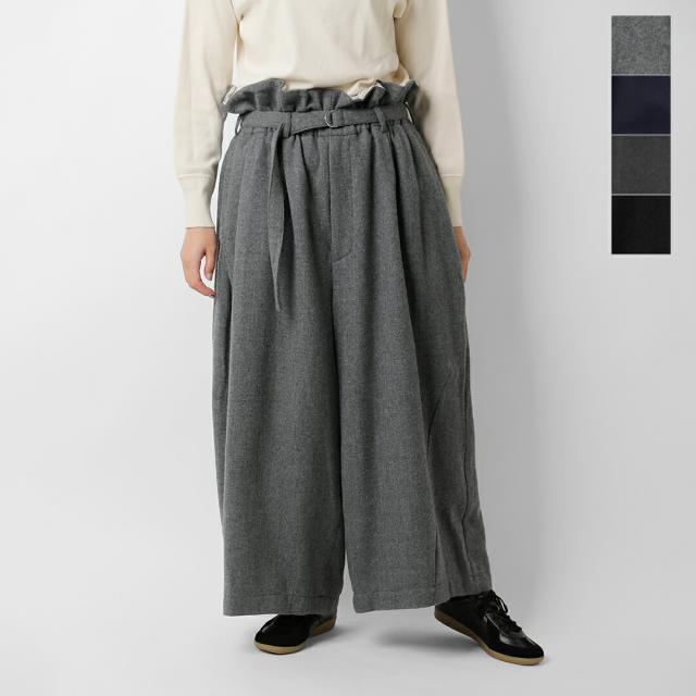 セール 30%OFF my beautiful landlet マイ ビューティフル ランドレット 尾州ウール ウエストタック パンツ wm10-pt252103 レディース クーポン対象