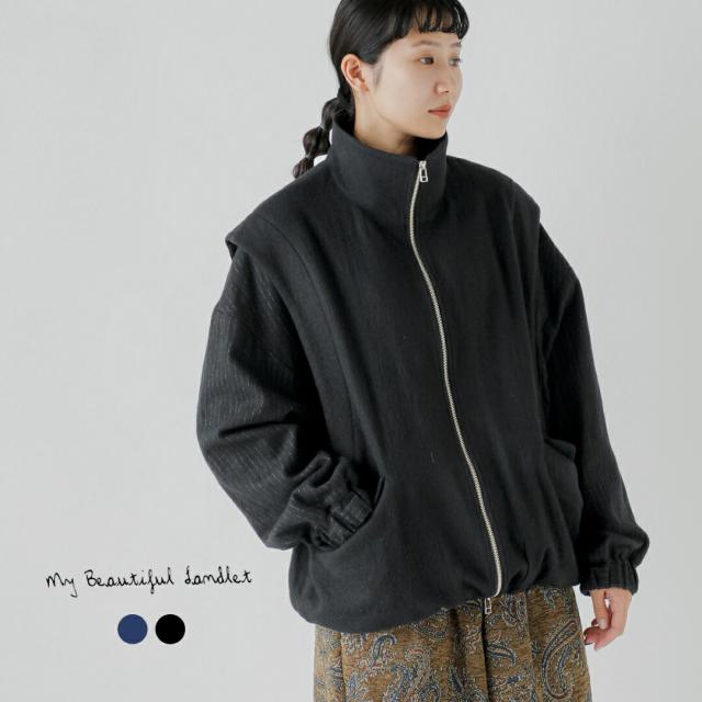 my beautiful landlet マイ ビューティフル ランドレット ボイルド コットン ウール ストライプ ジャケット wm11-bz252111-fn 2025aw新作 レディース ☆☆ クーポン対象