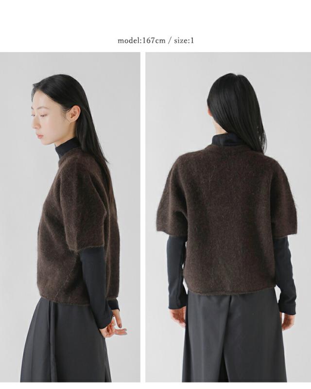 unfil アンフィル ストレッチ スーパーキッドモヘア 半袖 プルオーバー