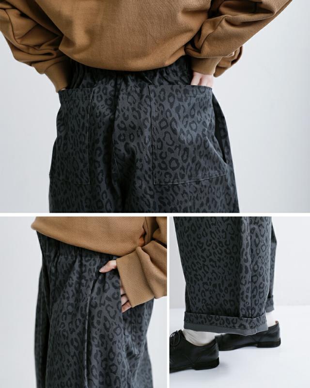 Yarmo ヤーモ レオパード ツイル ワーク パンツ yar-26ss-p28 レディース 2026ss新作 春夏_8