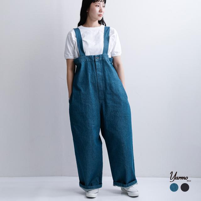Yarmo ヤーモ  デニム ハイライズ ブレース トラウザー パンツ yar-26ss-p32 レディース  春夏