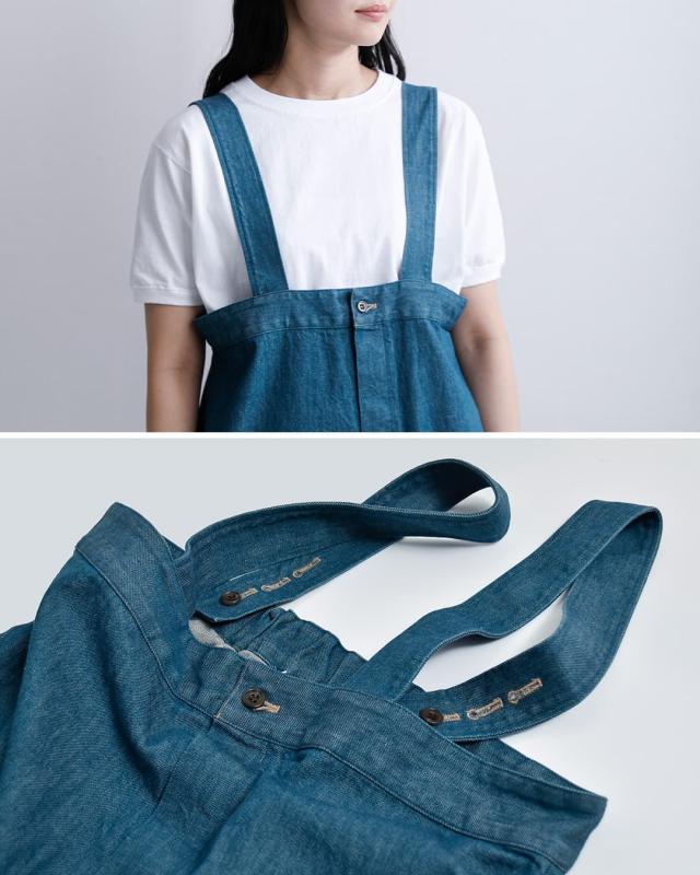 Yarmo ヤーモ デニム ハイライズ ブレース トラウザー パンツ yar-26ss-p32 レディース 春夏_7