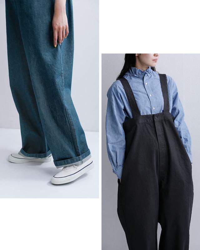 Yarmo ヤーモ デニム ハイライズ ブレース トラウザー パンツ yar-26ss-p32 レディース 春夏_12
