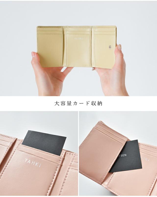 YAHKI ヤーキ スムースレザー コンパクト 三つ折り ウォレット yh-207レディース 2026ss新作 春夏 クーポン対象