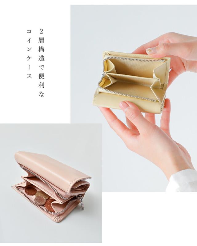 YAHKI ヤーキ スムースレザー コンパクト 三つ折り ウォレット yh-207レディース 2026ss新作 春夏 クーポン対象