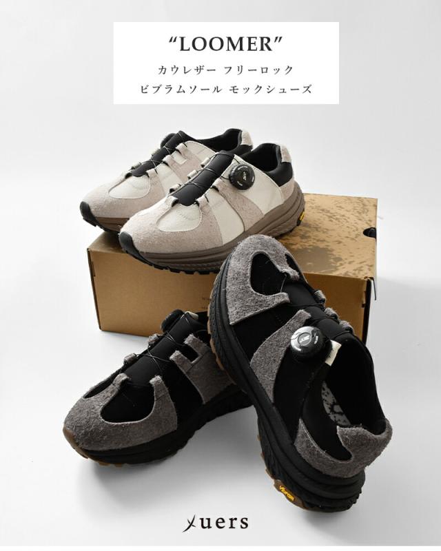 yuers ユアーズ  カウレザー フリーロック ビブラムソール モックシューズ “LOOMER” yu25c006 レディース 2025aw新作 クーポン対象