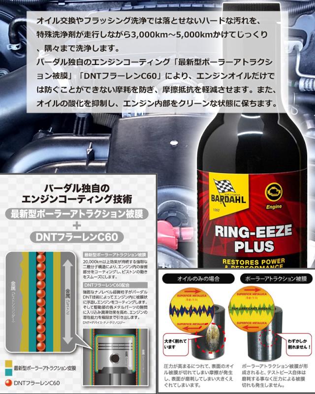 エンジンオイル 添加剤 バーダル リングイーズ プラス 350ml ケース24本入 走行しながら徹底洗浄 エンジンコーティング BARDAHL 自動車 オイル上がり オイル食い_1