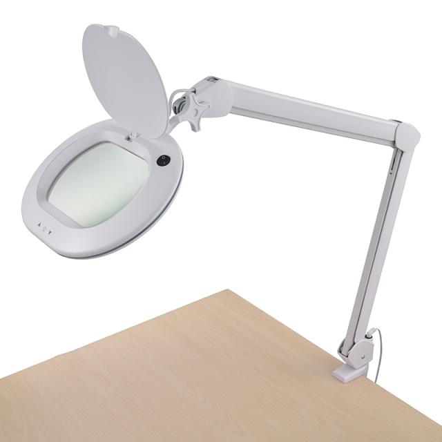 オーム電機 L-ZOOM ルーペ付きLEDアームライト08-0783 AS-L60BL-W[照明器具:ルーペ]_1
