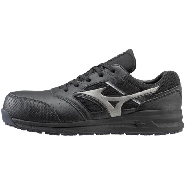 mizuno ミズノ ワークシューズ オールマイティ ALMIGHTY LSII 11L 22.0cm ブラック×ダークシルバー F1GA210009 安全靴 プロテクティブスニーカー 軽量 衝撃吸収 クッション性 耐滑性 通気性 人工皮革 JSAA A種 運輸業 建築業 製造業