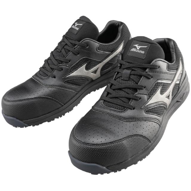 mizuno ミズノ ワークシューズ オールマイティ ALMIGHTY LSII 11L 25.0cm ブラック×ダークシルバー F1GA210009 安全靴 プロテクティブスニーカー 軽量 衝撃吸収 クッション性 耐滑性 通気性 人工皮革 JSAA A種 運輸業 建築業 製造業