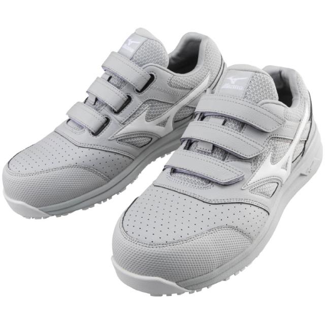 mizuno ミズノ ワークシューズ オールマイティ ALMIGHTY LSII 22L 29.0cm ライトグレー×ホワイト F1GA210105 安全靴 プロテクティブスニーカー 軽量 衝撃吸収 クッション性 耐滑性 通気性 人工皮革 JSAA A種 運輸業 建築業 製造業