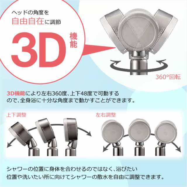 ナノバブルシャワー プレミアム シャワーヘッド 3D-XN1A-SL アラミック