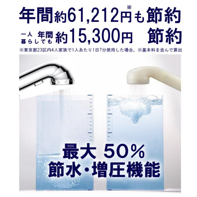 シャワーヘッド ナノバブル BIRAKU アラミック 最大50％節水 増圧 [高機能 日本製 交換 風呂 バスグッズ バス用品 水道代節約 止水機能 アダプター]_4