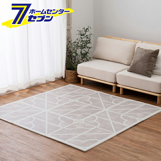 レトロデザインのジョイントマット キュロス 36枚組 グレー 60×60cm 萩原 [レトロ ジョイントマット おしゃれ キッズ 子供部屋 ニュアンスカラー]