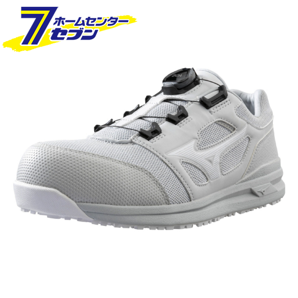 mizuno オールマイティ ワークシューズ 26.5cm LSII 52L BOA グレー×ホワイト ミズノ 安全靴 メンズ 作業靴 耐滑性 通気性 再帰反射 建築業 製造業