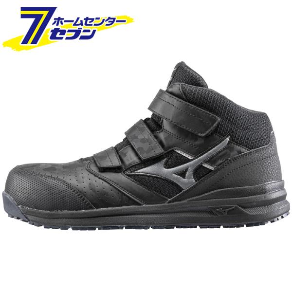 mizuno ワークシューズ ALMIGHTY LSII21M 24.0cm ブラック×ダークシルバー F1GA220009240 ミズノ 安全靴 プロテクティブスニーカー 軽量 クッション性と安定性 耐滑性 通気性 丈夫 再帰反射 3本ﾍﾞﾙﾄ JSAA A種 人工皮革製 運輸業 建築業 mizuno