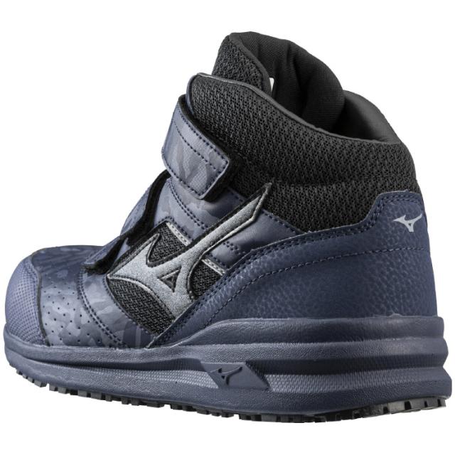 mizuno ワークシューズ ALMIGHTY LSII21M 26.0cm ネイビー×ダークシルバー F1GA220014260 ミズノ 安全靴 プロテクティブスニーカー 軽量 クッション性と安定性 耐滑性 通気性 丈夫 再帰反射 3本ﾍﾞﾙﾄ JSAA A種 人工皮革製 運輸業 建築業 mizuno