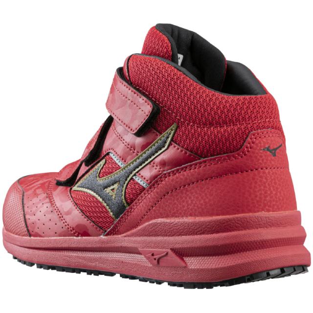 mizuno ワークシューズ ALMIGHTY LSII21M 25.5cm レッド×ブラック F1GA220062255 ミズノ 安全靴 プロテクティブスニーカー 軽量 クッション性と安定性 耐滑性 通気性 丈夫 再帰反射 3本ﾍﾞﾙﾄ JSAA A種 人工皮革製 運輸業 建築業 mizuno