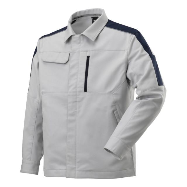 ミズノ　ワークジャケット(通年向け) ［ユニセックス］ 4XL-8 04：ライトグレー×ネイビー　F2JE158104 ワークジャケット ライトグレー S ユニセックス F2JE158104S ミズノ