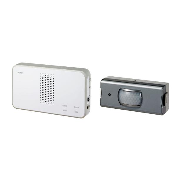 ワイヤレスチャイム 受信器+センサー送信機セット EWS-S5033 エルパ [人感センサー 見通し約120m 設置簡単]_1
