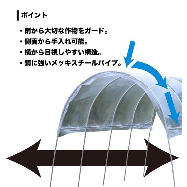 雨よけハウス 2畝用 AM2270型 南栄工業 [園芸用品 ビニールハウス 園芸温室 組立式 ナンエイ]_5