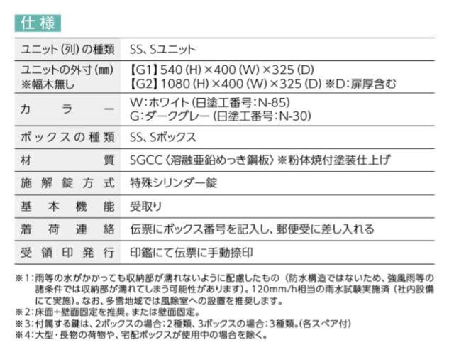 宅配ボックス シリンダー錠タイプ TBX-G1S-W (白) 商品単品販売 tbx-g1s-w ダイケン [宅配BOX TBX-G1型 Sボックス 防滴構造 DAIKEN 1段仕様 100サイズ荷物対応 ホワイト]の通販は
