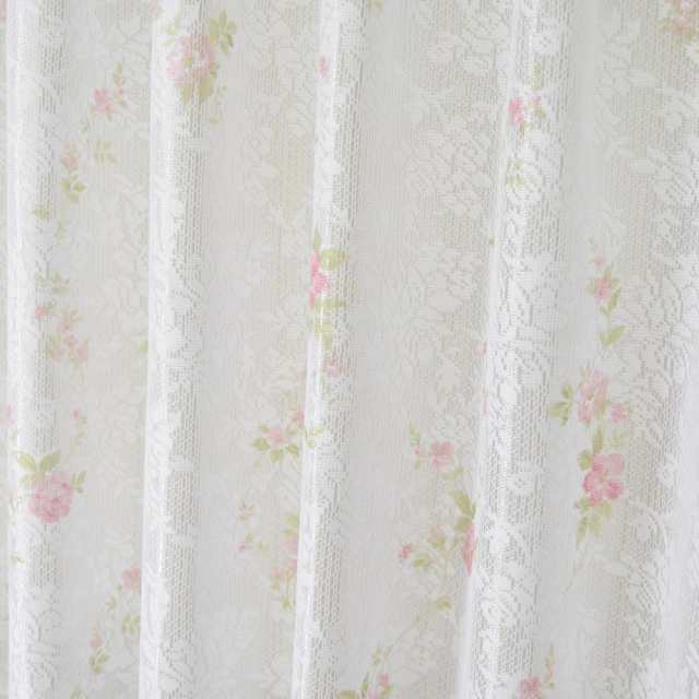 ジャガード ミラーレースカーテン ホワイト 150×248cm 1枚組 日本製  [バラ柄 花柄 UVカット 日差し ミラー レースカーテン 寝室 リビング ジャガードプリント クレアール]の通販は