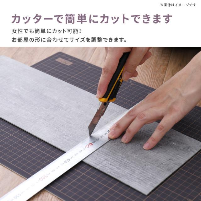 貼ってはがせる ウッド調 フロアタイル グレー 91.4×15.2×0.3cm（72枚入り） 81955962 [貼ってはがせる 吸着タイプ 軽量 カッターで切れる 接着剤不要 敷くだけ 木目調 床 敷物 賃貸 DIY 萩原]_6