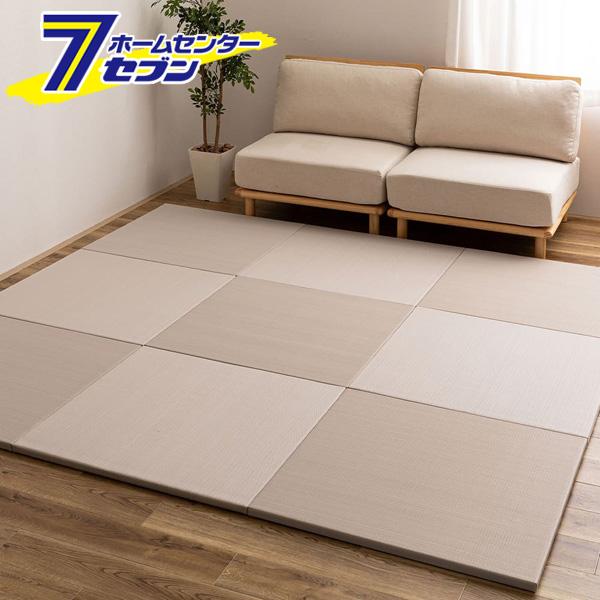 水拭きできる い草風 置き畳 おぼろ OBORO グレー 82x82x2.5cm 同色9枚組 160900673 [カラー畳 マット フロア畳 ユニット畳 PP 置き畳 半畳 縁なし 滑り止め付き パステルカラー ナチュラルカラー 敷物 萩原]