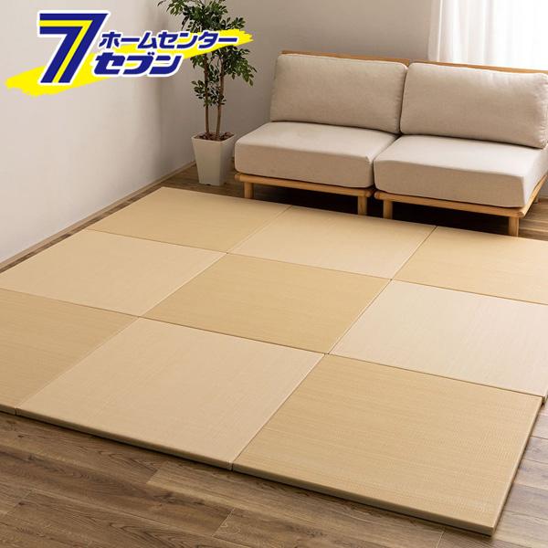 水拭きできる い草風 置き畳 おぼろ OBORO ベージュ 82x82x2.5cm 同色12枚組 160900680 [カラー畳 マット フロア畳 ユニット畳 PP 置き畳 半畳 縁なし 滑り止め付き パステルカラー ナチュラルカラー 敷物 萩原]