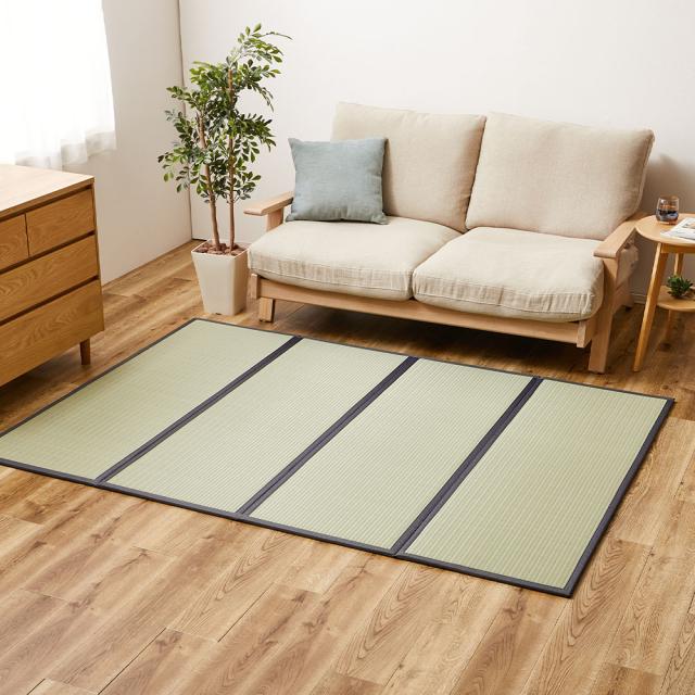 折り畳める 水拭きできる畳マットレス 伏見 ダブル  140×200cm 159067502 [折りたたみ 折り畳み い草マットレス 置き畳 敷物 寝具 ゴザ  ごろ寝マット 和風 萩原]