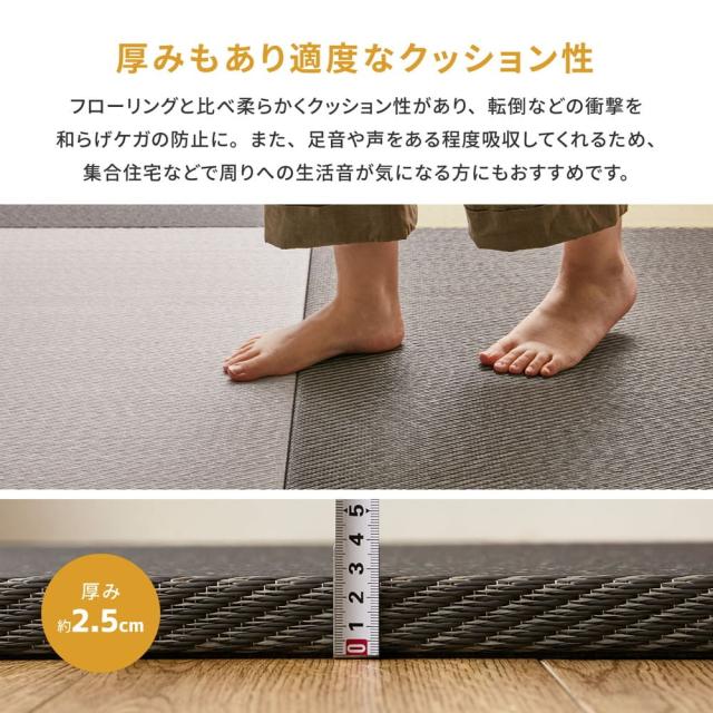 水拭きできる い草風置き畳 綾飾りつけ 薄墨色 同色6枚組   159068000 [たたみ タタミ 畳つや消し 半畳 縁なし ふちなし 立ち会い場畳 社会的単位畳 PP 上滑り打ちきり付き添い人 軽さ 和今めかしい 萩原]
