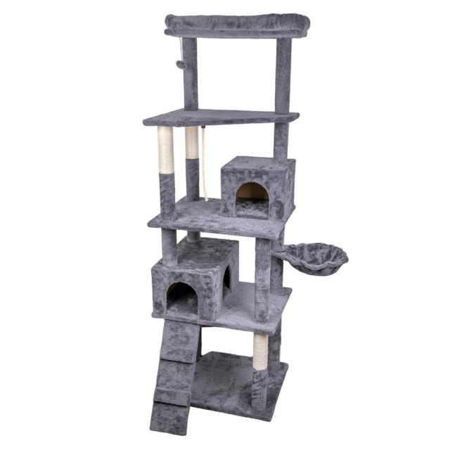 キャットタワー 突っ張り スリム 木登りタワー シングル 猫