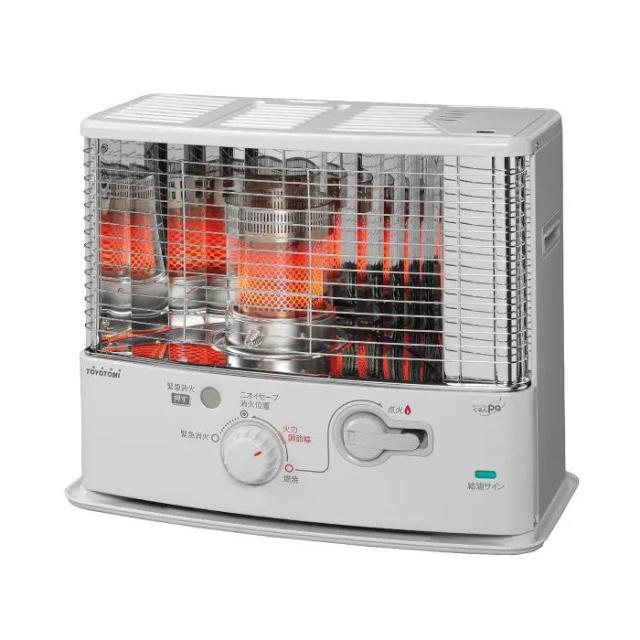 電池レス石油ストーブ (反射型) 木造8畳・コンクリ11畳 ホワイト 日本製 RS-G3024-W [暖房器具 灯油 簡単点火 トヨトミ]