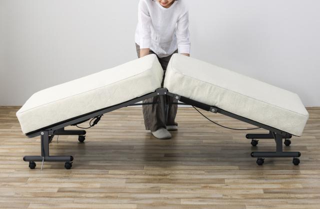 折りたたみコイル電動ベッド (ホワイト) OTBSS-CDN アイリスオーヤマ