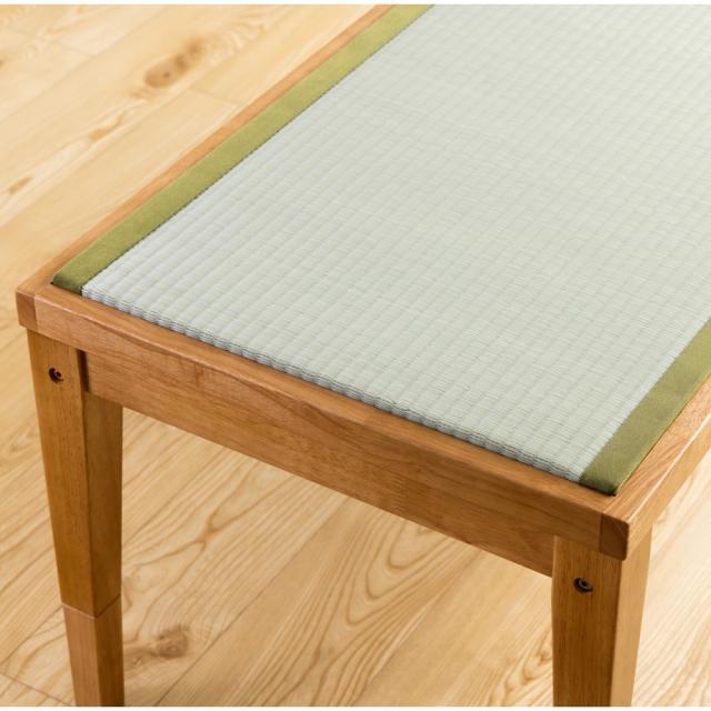 畳天然木ベンチ 120×50×45cm ナチュラル×樹脂製グリーン [ダイニングベンチ 畳ベンチ ベンチシート リビング 大島屋]_1