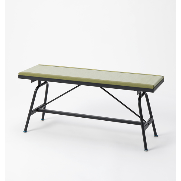 畳アイアンベンチ 100×30×45cm 樹脂製グリーン [ダイニングベンチ 畳ベンチ リビング テラス 大島屋]