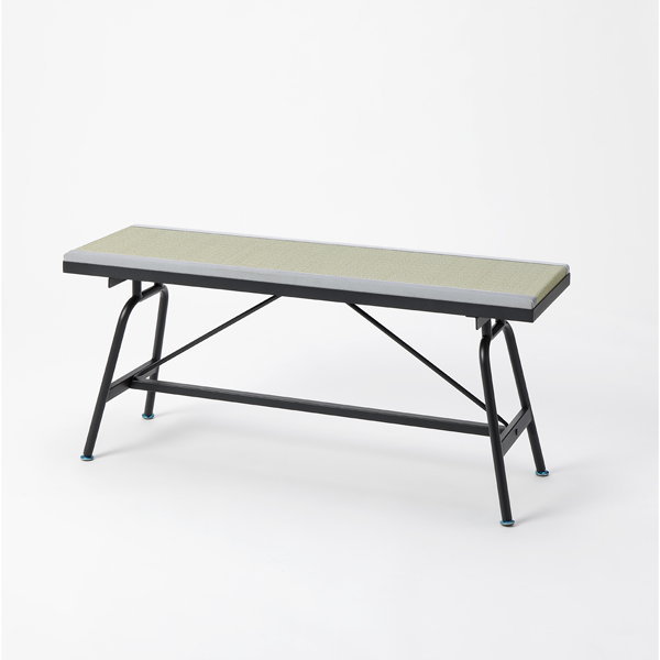 畳アイアンベンチ 100×30×45cm い草グレー [ダイニングベンチ 畳ベンチ リビング テラス 大島屋]