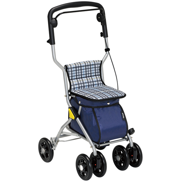 シルバーカー ルミド チェックブラック SIMD02-BK [シニア 高齢者 お散歩 歩行補助 座れる 収納 幸和製作所]