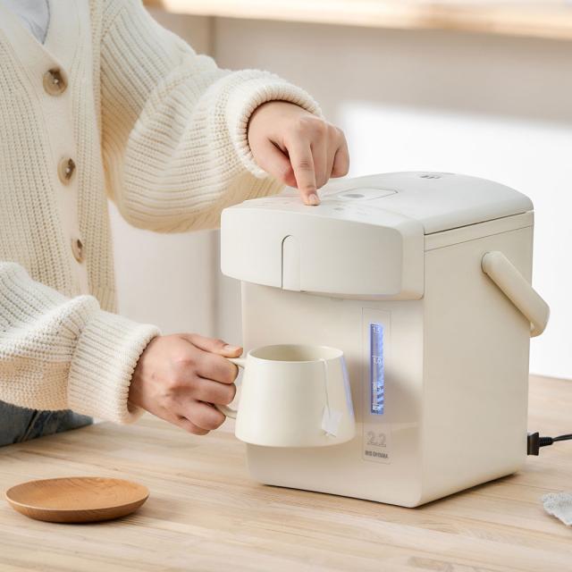 ジャーポット 2.2L マイコン式 アイボリー IAHD-222-C [電気ポット 保温 空焚き防止 お手入れ簡単 アイリスオーヤマ]