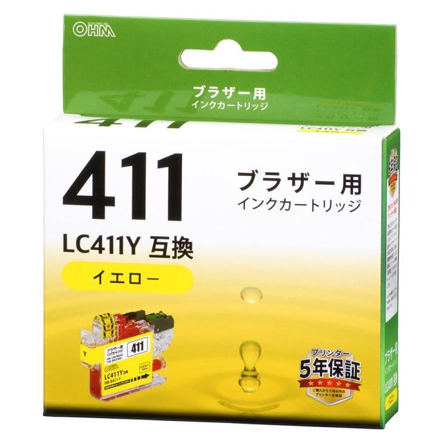 ブラザー互換インク LC411Y 染料イエロー (品番)01-7774 INK-B411-Y [OAサプライ:ブラザー互換インク オーム電機]
