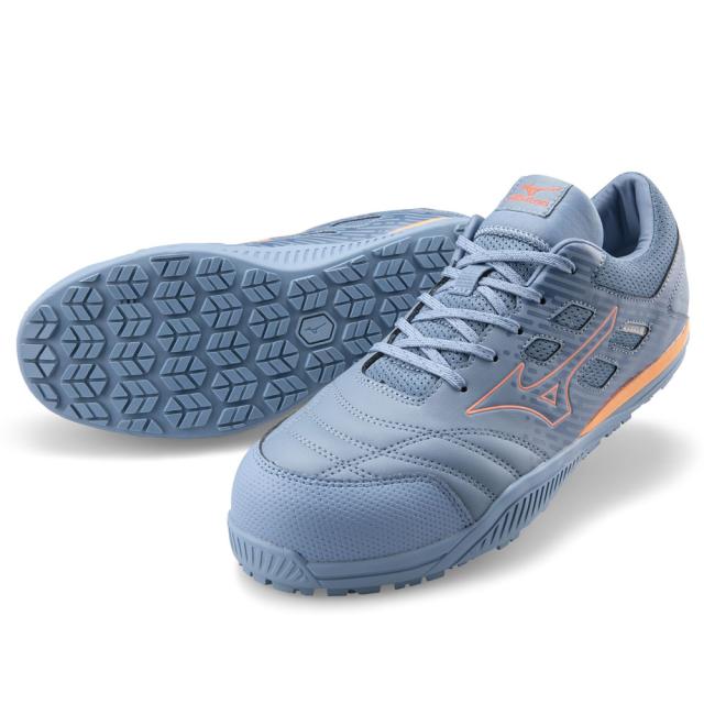 オールマイティ ワークシューズ 27.5cm ブルーグレー×コーラル TDII 11 L F1GA230027275 ミズノ [ワーキング 作業靴 スニーカー ユニセックス ローカット 紐靴 軽量 衝撃吸収 クッション性 耐滑性 通気性 mizuno]