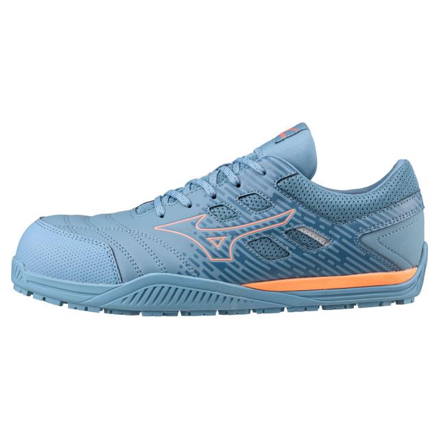 オールマイティ ワークシューズ 27.5cm ブルーグレー×コーラル TDII 11 L F1GA230027275 ミズノ [ワーキング 作業靴 スニーカー ユニセックス ローカット 紐靴 軽量 衝撃吸収 クッション性 耐滑性 通気性 mizuno]