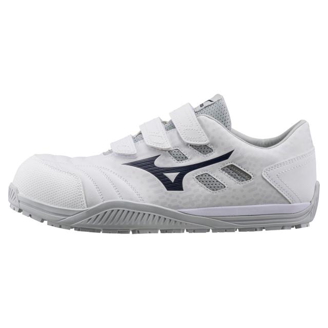 オールマイティ ワークシューズ 22.5cm ホワイト×ネイビー TDII 22 L F1GA230101225 ミズノ [ワーキング スニーカー 作業靴 ユニセックス ローカット ベルト靴 軽量 ]