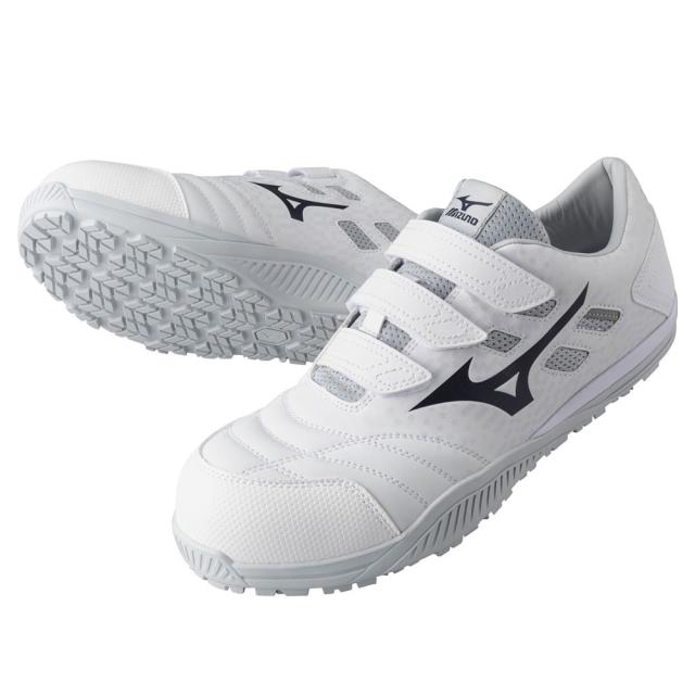 オールマイティ ワークシューズ 22.5cm ホワイト×ネイビー TDII 22 L F1GA230101225 ミズノ [ワーキング スニーカー 作業靴 ユニセックス ローカット ベルト靴 軽量 ]