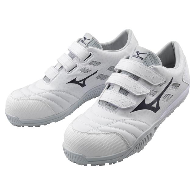 オールマイティ ワークシューズ 27.5cm ホワイト×ネイビー TDII 22 L F1GA230101275 ミズノ [ワーキング スニーカー 作業靴 ユニセックス ローカット ベルト靴 軽量 ]