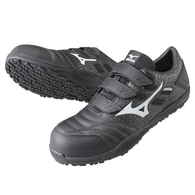 オールマイティ ワークシューズ 24.5cm ブラック×ホワイト TDII 22 L F1GA230109245 ミズノ [ワーキング スニーカー 作業靴 ユニセックス ローカット ベルト靴 軽量 ]