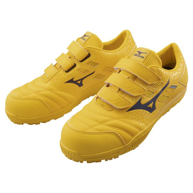 オールマイティ ワークシューズ 26.5cm イエロー×ネイビー TDII 22 L F1GA230145265 ミズノ [ワーキング スニーカー 作業靴 ユニセックス ローカット ベルト靴 軽量 ]